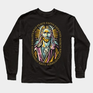 Jesus Christ Love Faith Christian Gift Idea Long Sleeve T-Shirt